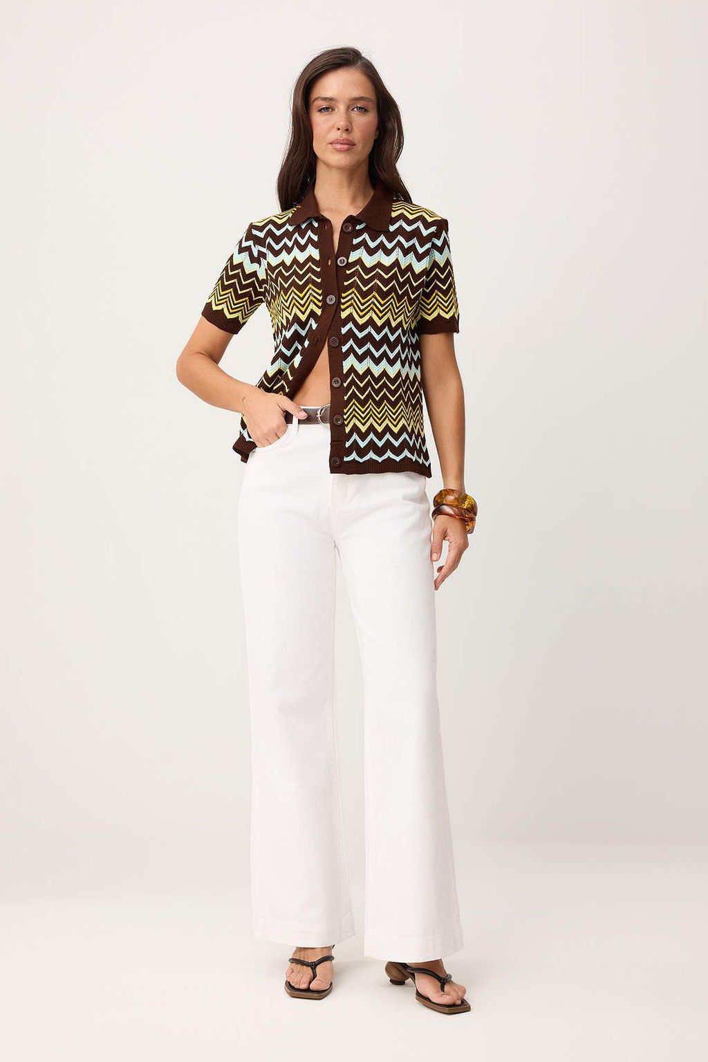 Beyaz Yuksek Bel Orta Esnek Wide Leg Jeans TWOSS26JE00211 - Trendyolmilla фото 3
