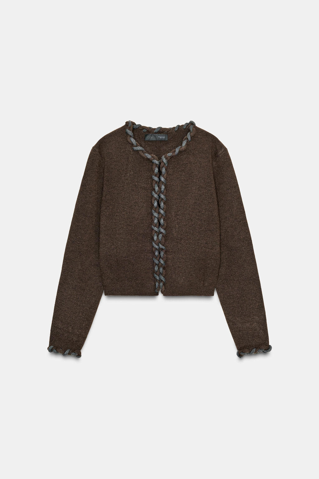 CHAQUETA PUNTO ACABADOS ENTRELAZADOS / Marr?n