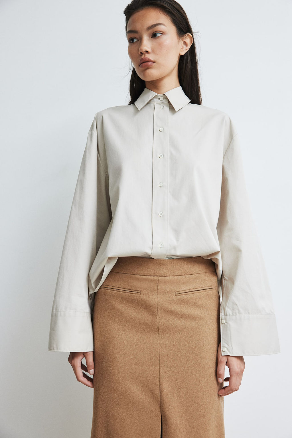 Falda de tubo en mezcla de lana - H&m фото 2