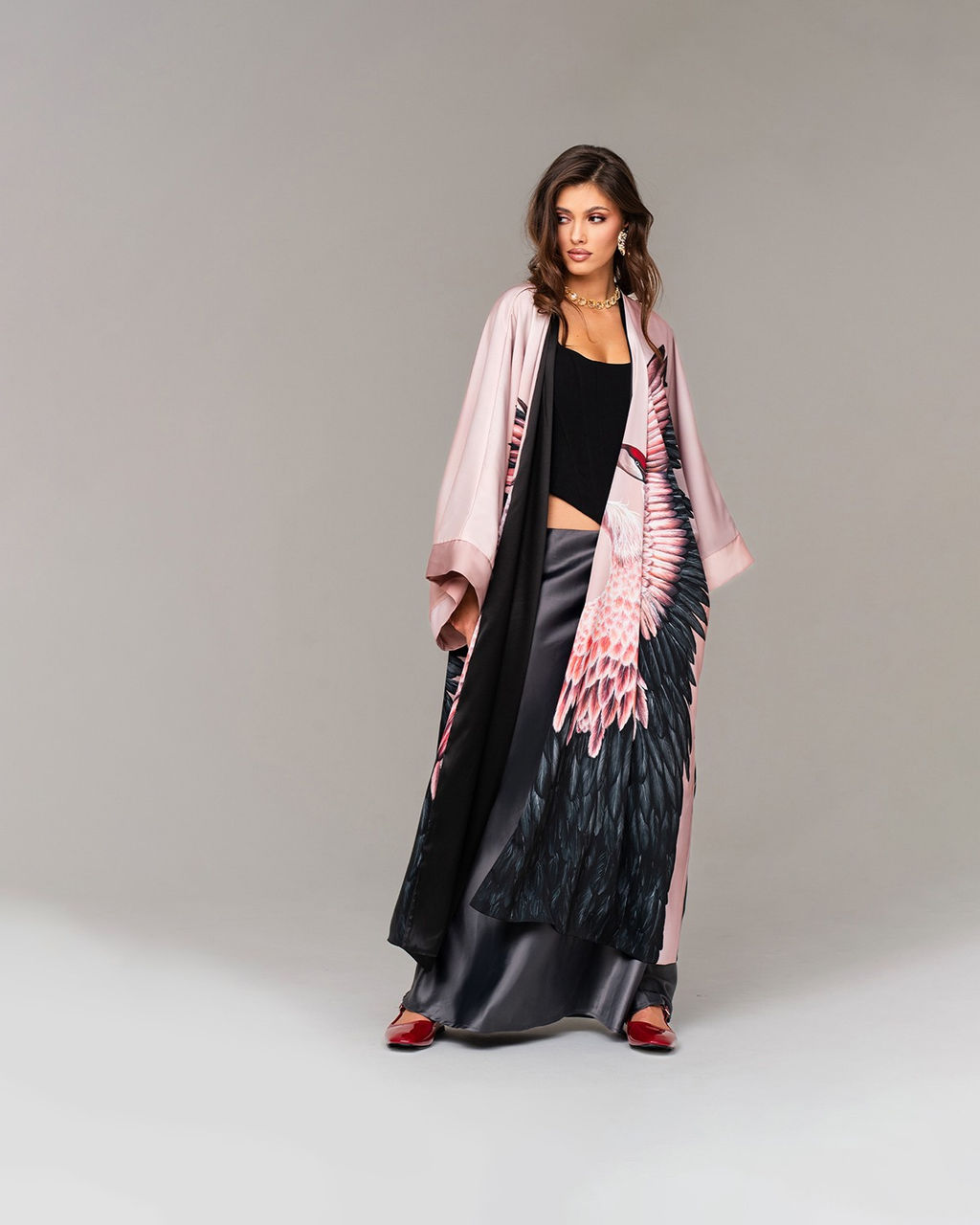 авторское мегаэффектное Японский шёлк / Армани-шёлк кимоно - Sahar art lab фото 10