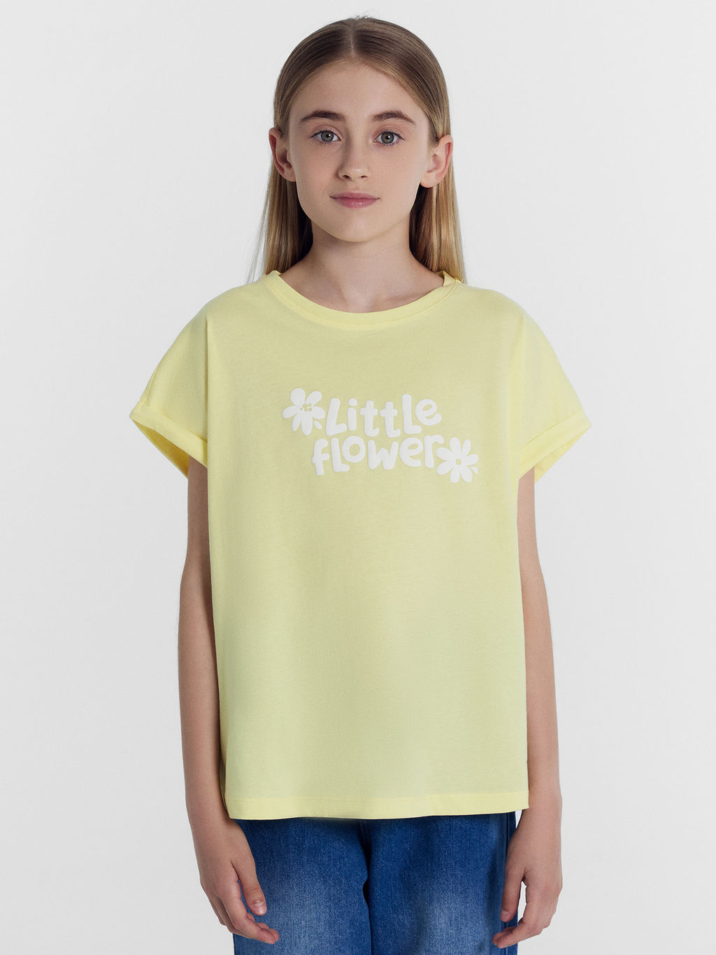 Футболка для девочек желтая с печатью - Mark formelle фото 3