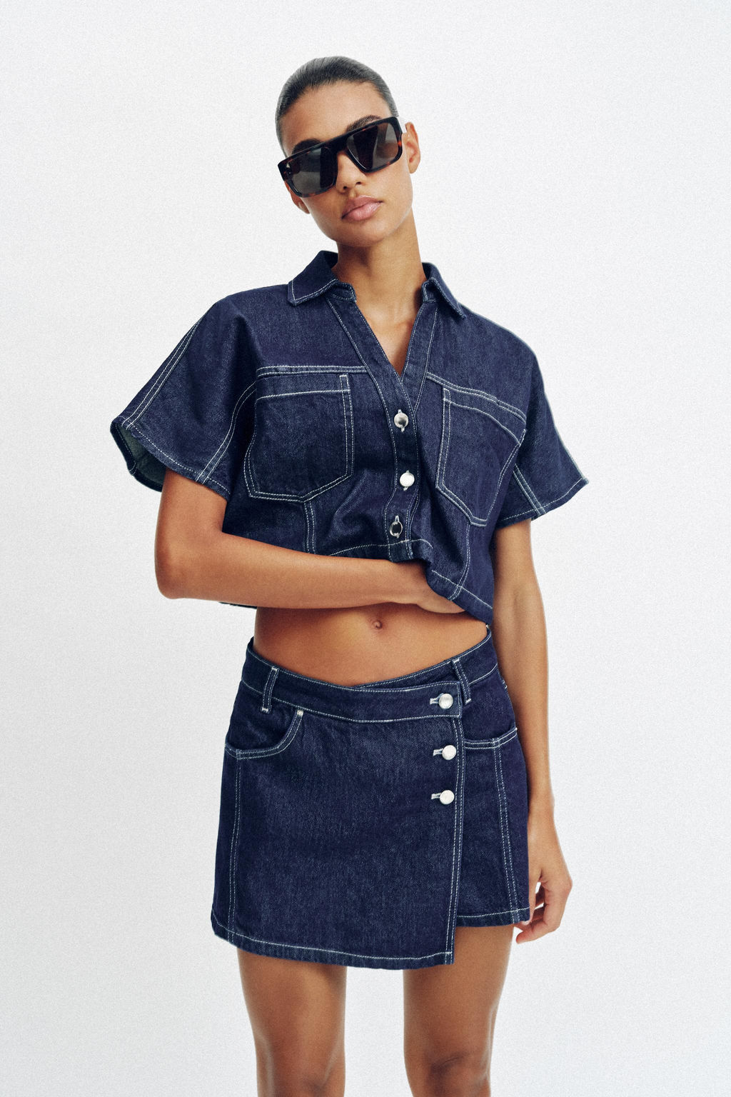 FALDA PANTAL?N Z1975 DENIM CRUZADA / Azul - Zara фото 2