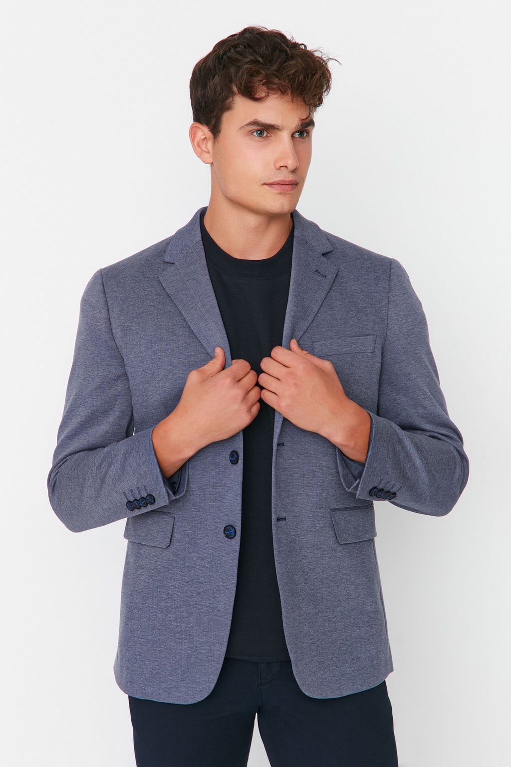 TRENDYOL MAN Haki Slim Fit Orme Esnek Kumasl? Blazer Ceket TMNAW23CE00025 - Trendyolmilla фото 10