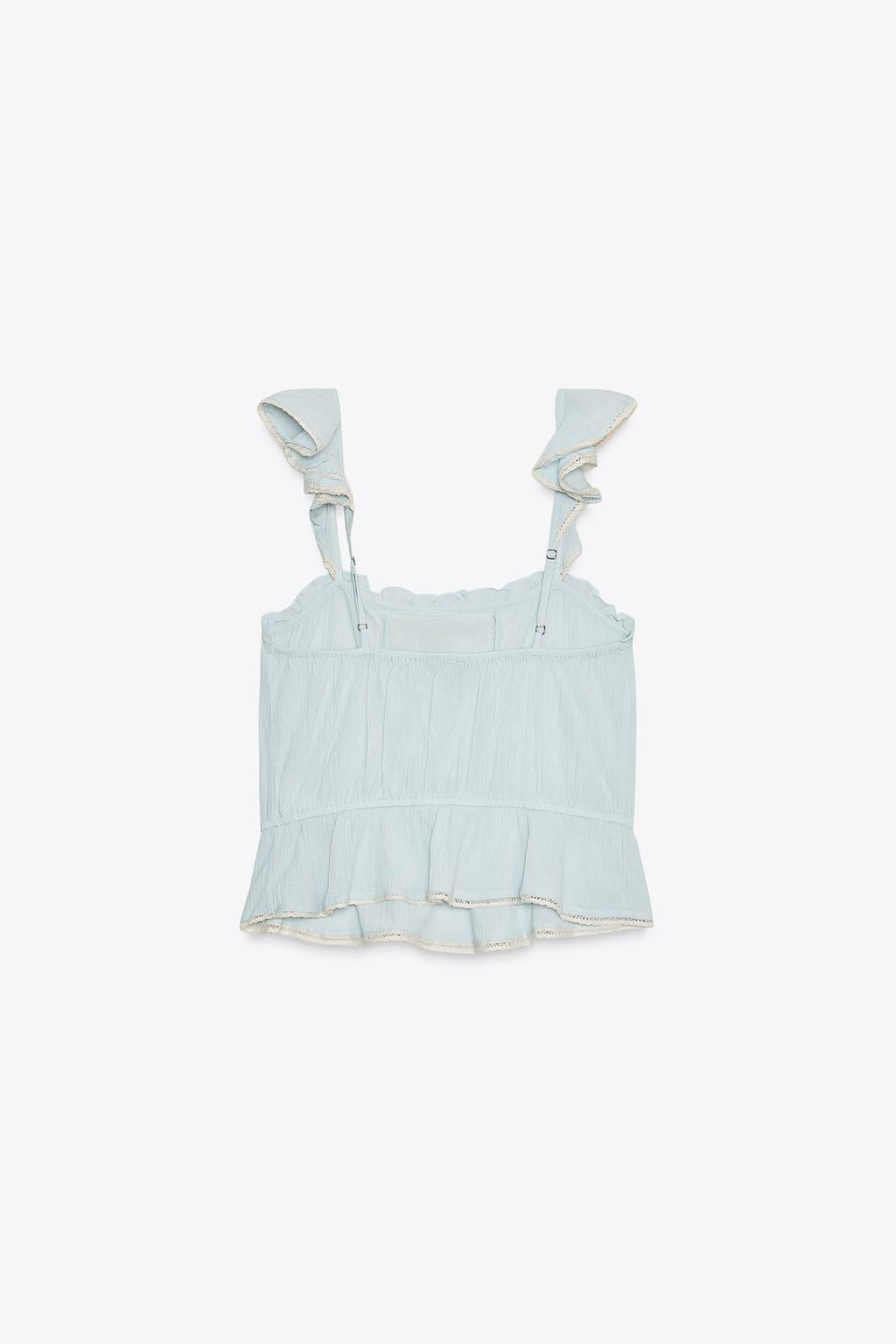 EMBROIDERED RUFFLE TOP - Zara фото 6