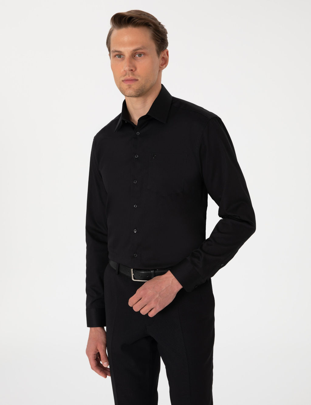 Siyah Regular Fit Uzun Kollu Basic G_mlek - Pierre cardin фото 3