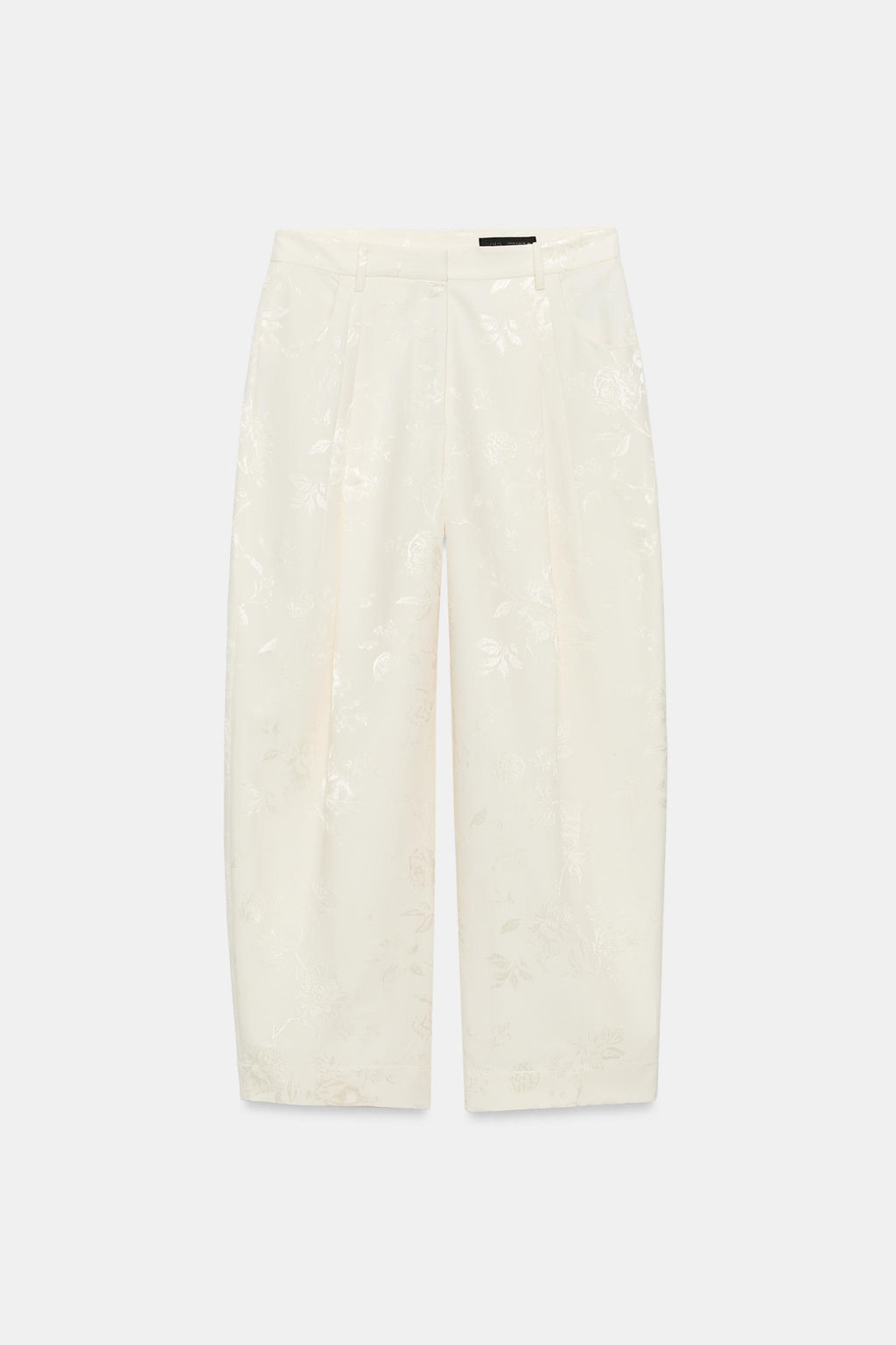 PANTAL?N BARREL JACQUARD ZW COLLECTION / Crudo / Beige - Zara фото 7