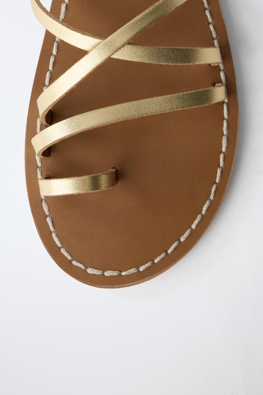 SANDALIA PIEL / Oro - Zara фото 6