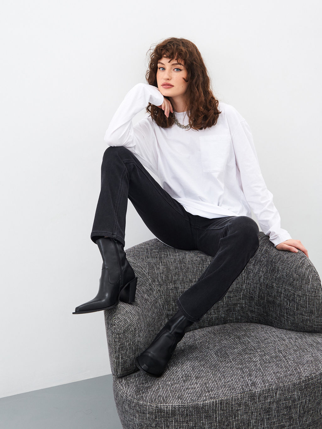 Утепленные женские джинсы широкого кроя на флисе - Mossmore фото 19