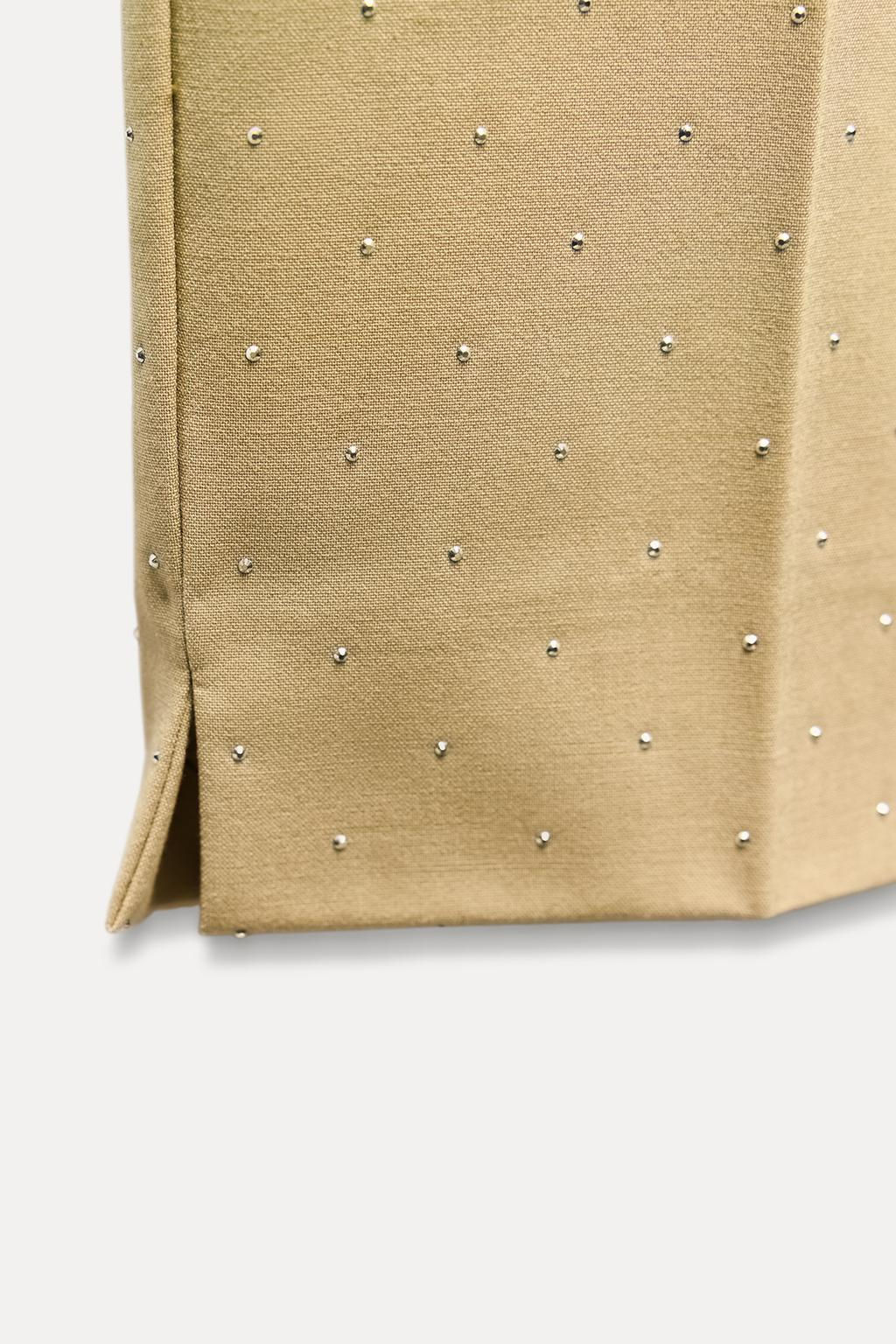 RHINESTONE CROPPED TROUSERS - Zara фото 6