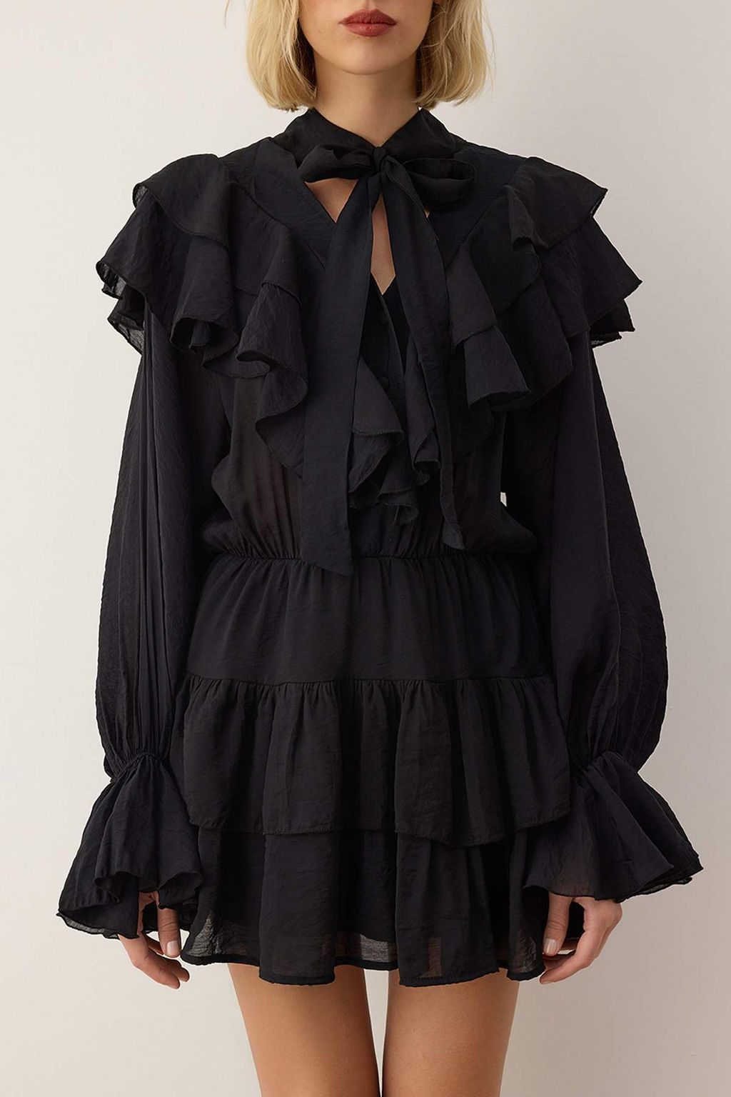 Bordo F?rf?r Detayl? Boho K?sa / Mini Dokuma Elbise TWOAW26EL00309 - Trendyolmilla фото 7