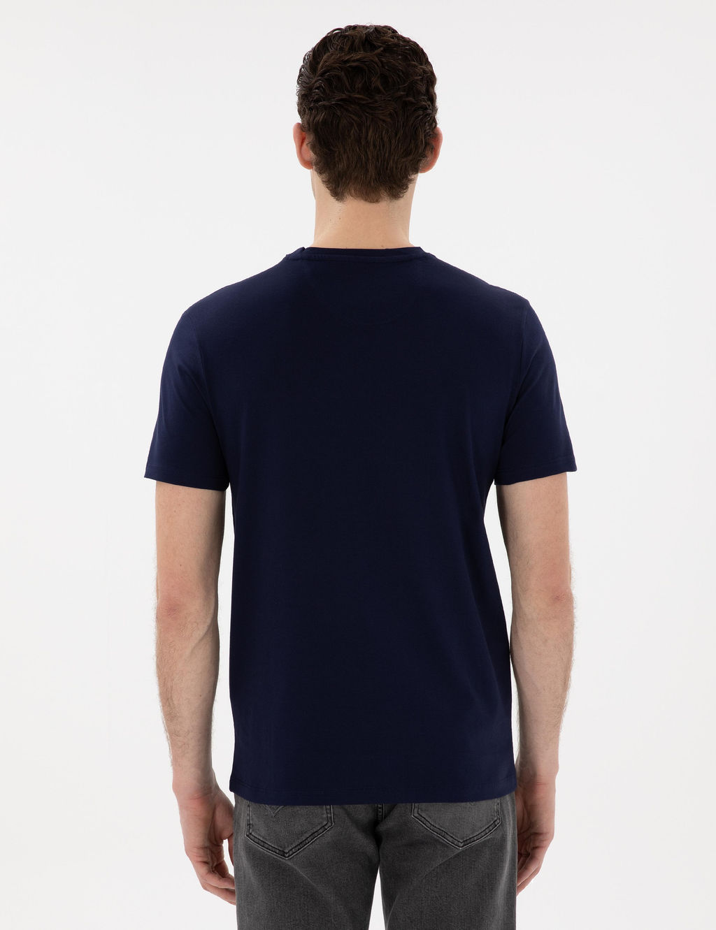 Lacivert Slim Fit Merserize Basic Ti__rt - Pierre cardin фото 5