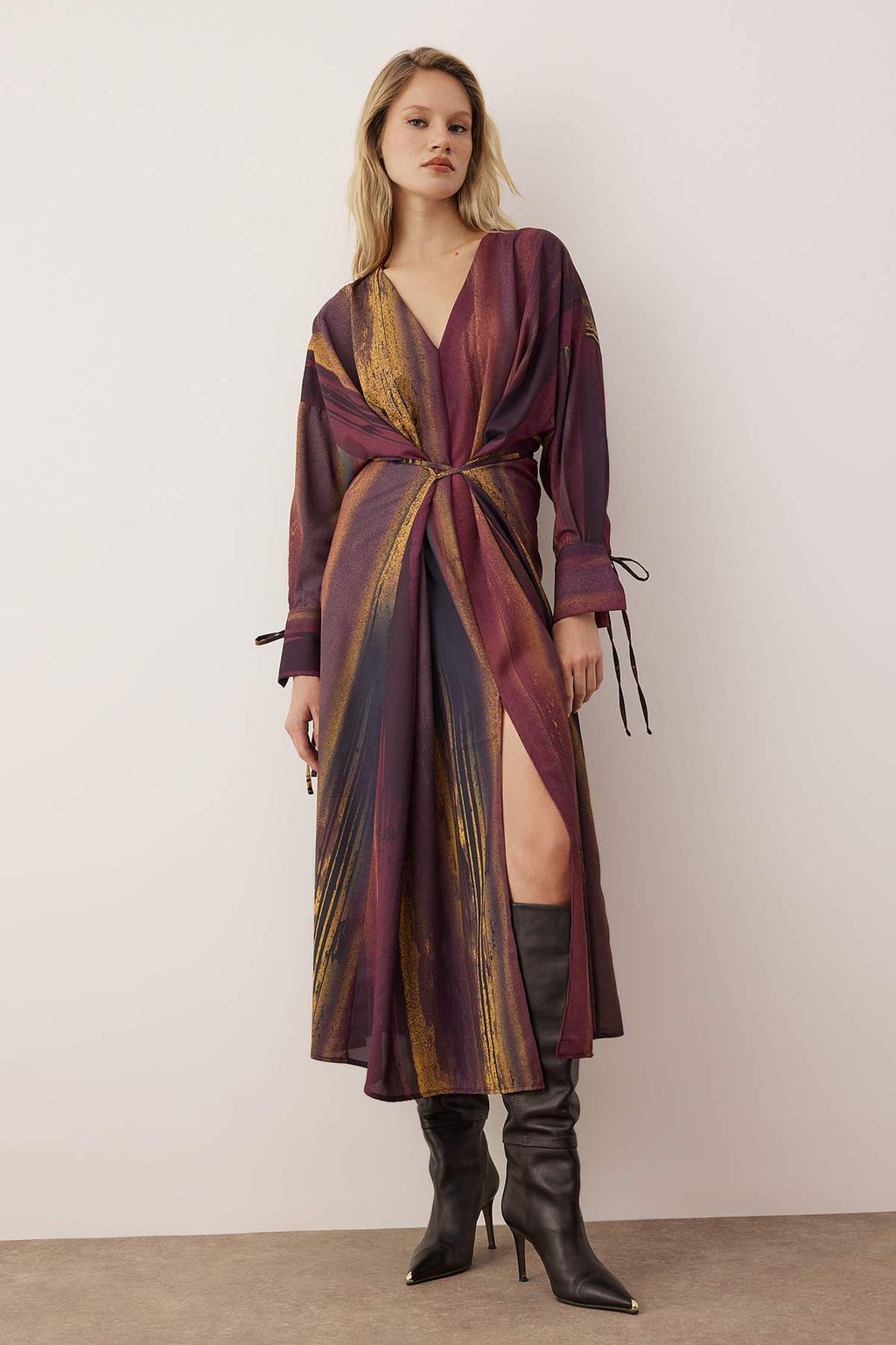 Vucut Secmeyen Murdum Soyut Maxi Dokuma Elbise TWOAW26EL00244