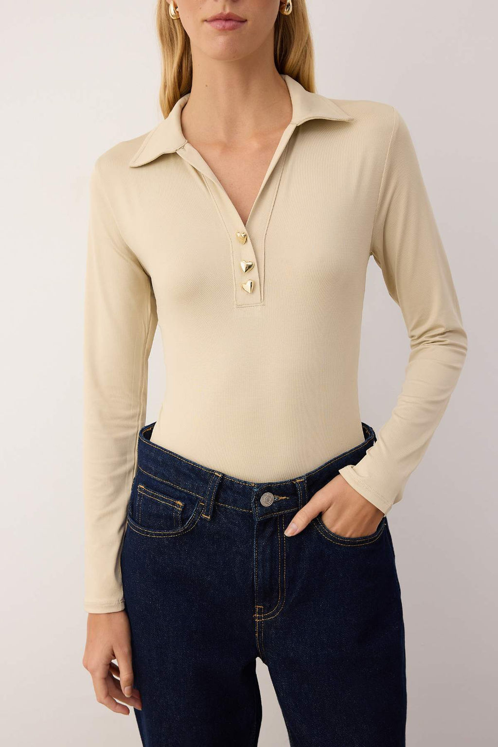 Siyah Fitted/Vucuda Oturan Polo Yaka Patl? C?tc?tl? Esnek Orme Body TWOAW26BD00009 - Trendyolmilla фото 7