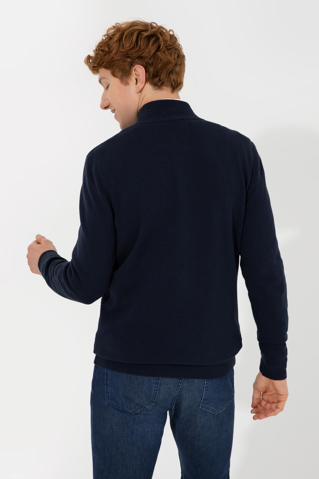 Мужской темно-синий трикотажный кардиган Basic - U.s. polo assn фото 17
