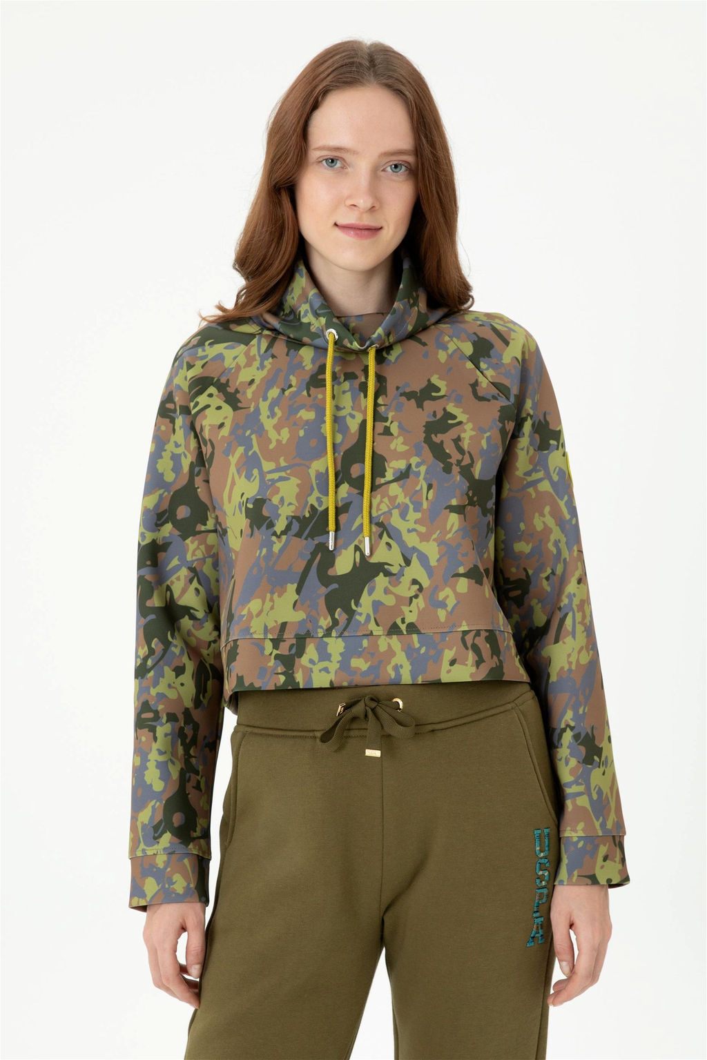 Женский свитшот цвета хаки - U.s. polo assn фото 9