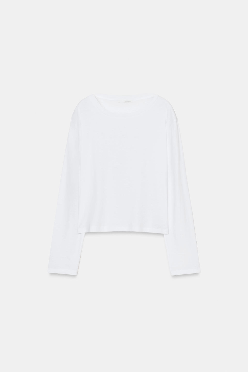CAMISETA CUELLO BARCO MANGA LARGA / Blanco - Zara фото 6