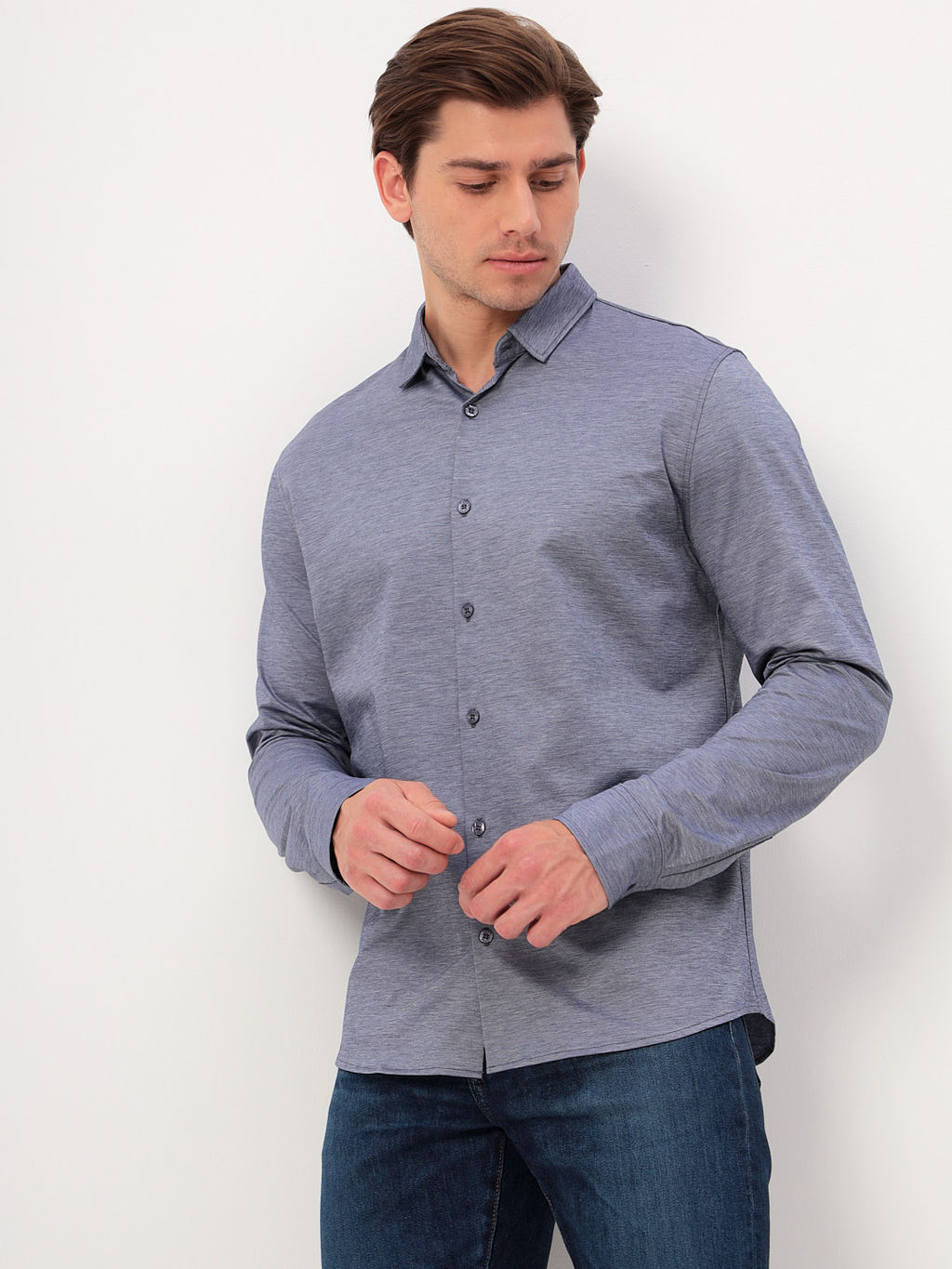 Сорочка мужская длинный рукав GREG 223/131/1636/ZN  фото 5