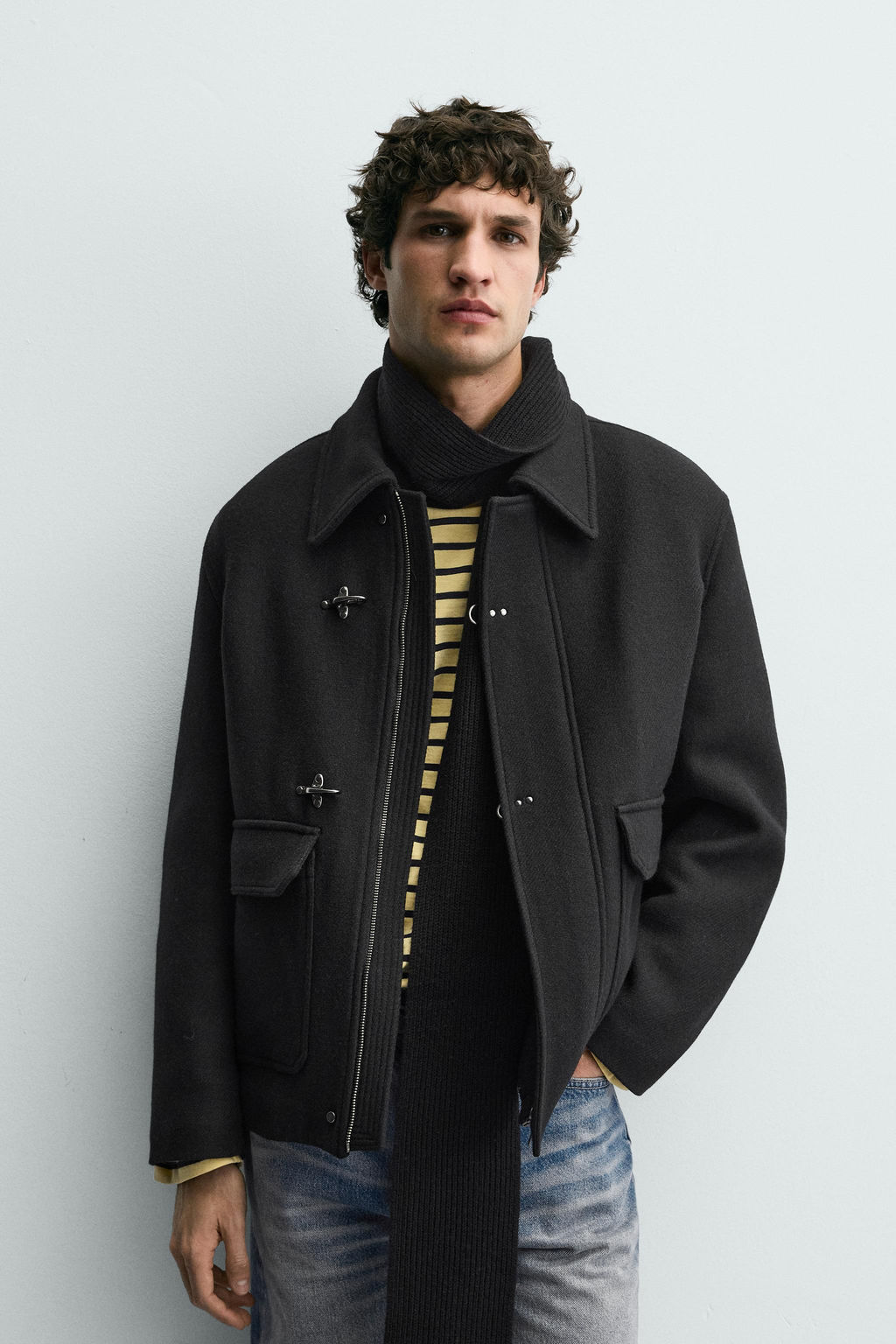 WOOL BLEND COAT WITH FIREMAN CLASP FASTENING - Zara фото 2