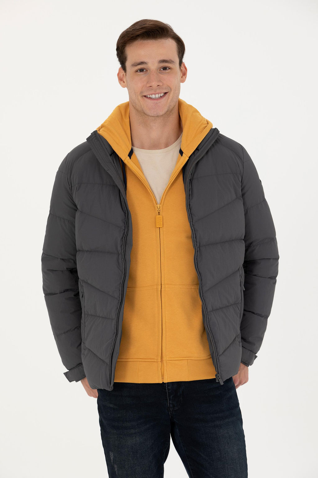 U. S. Polo Assn / Мужское пальто антрацитового цвета - U.s. polo assn фото 17