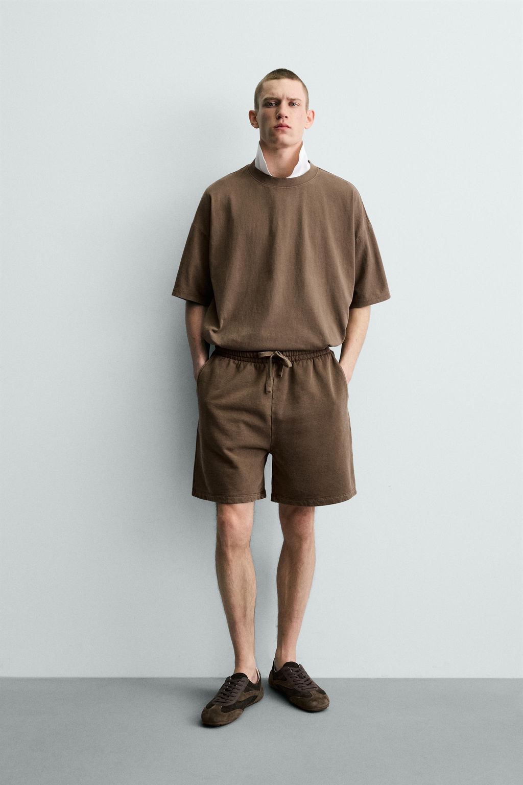 CAMISETA B?SICA LAVADA / Marr?n