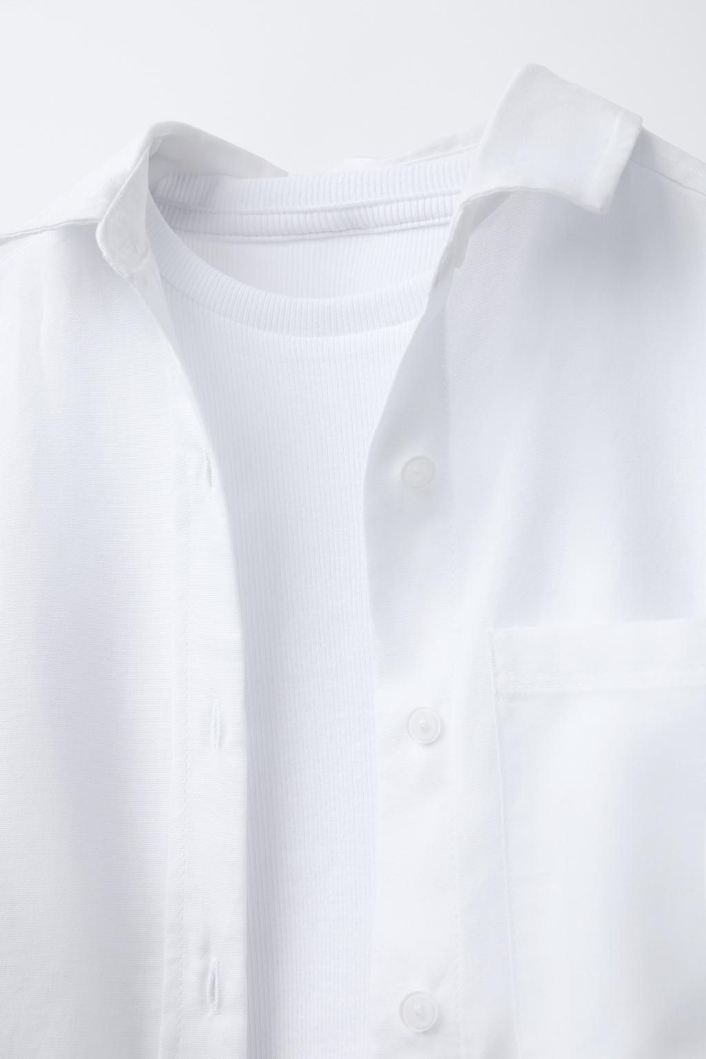 OXFORD SHIRT AND RIBBED T-SHIRT PACK - Zara фото 6