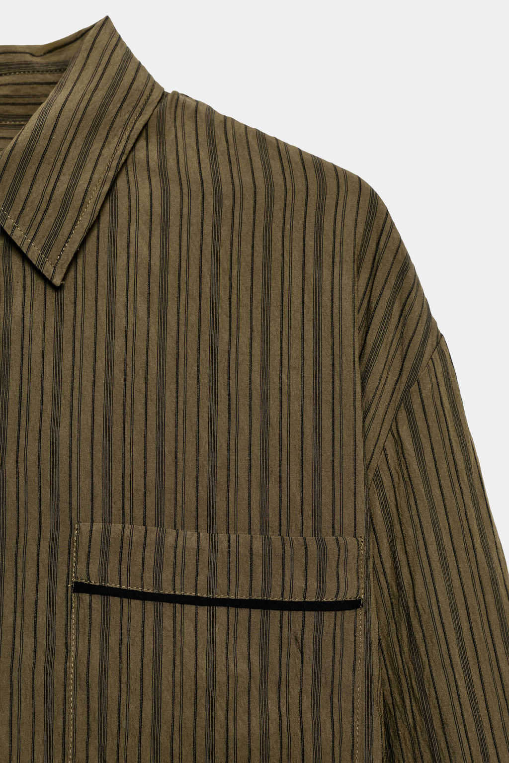 CAMISA FLUIDA RAYAS ZW COLLECTION / Marr?n-Azul - Zara фото 8