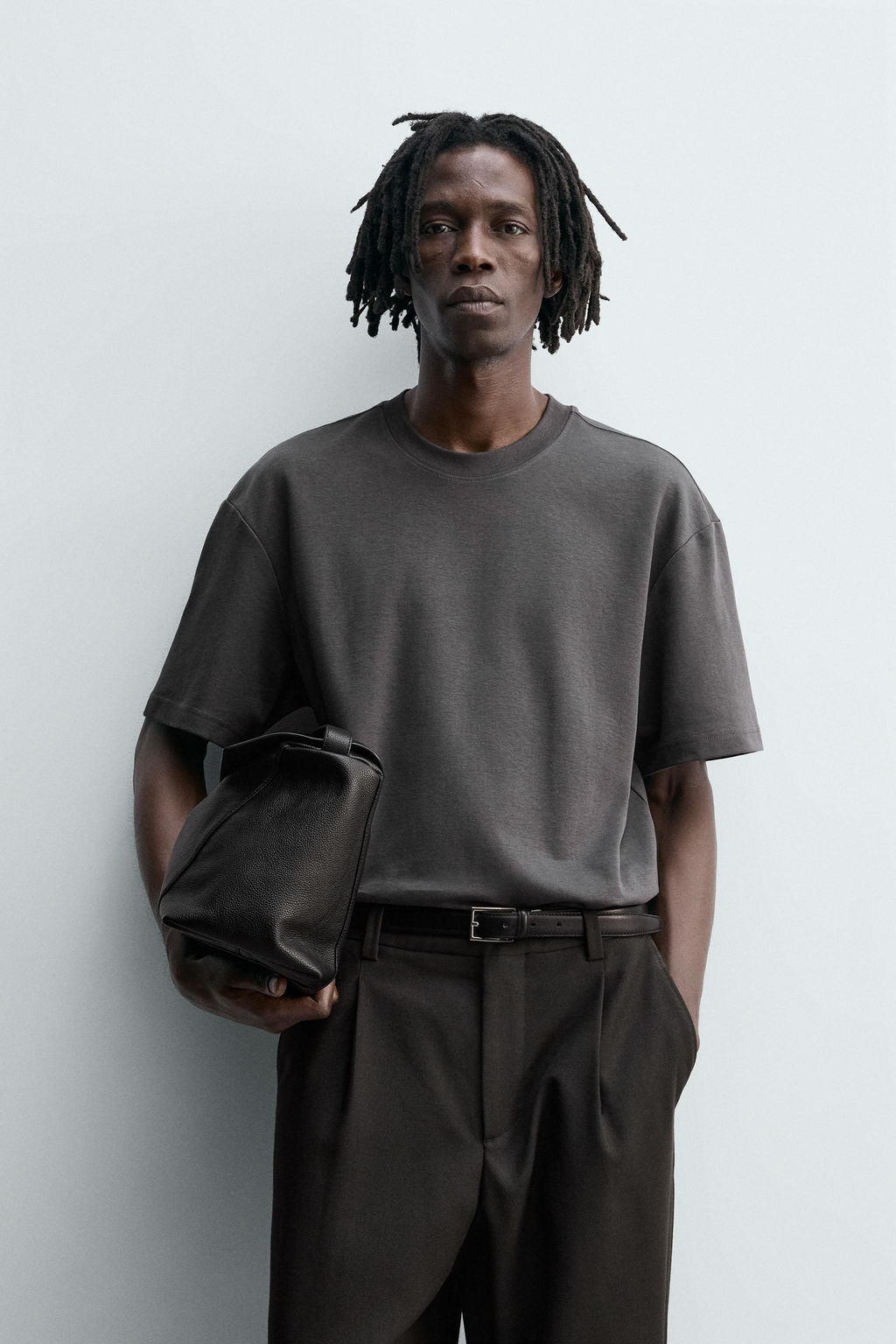 CAMISETA RELAXED FIT INTERLOCK / Gris antracita - Zara фото 2