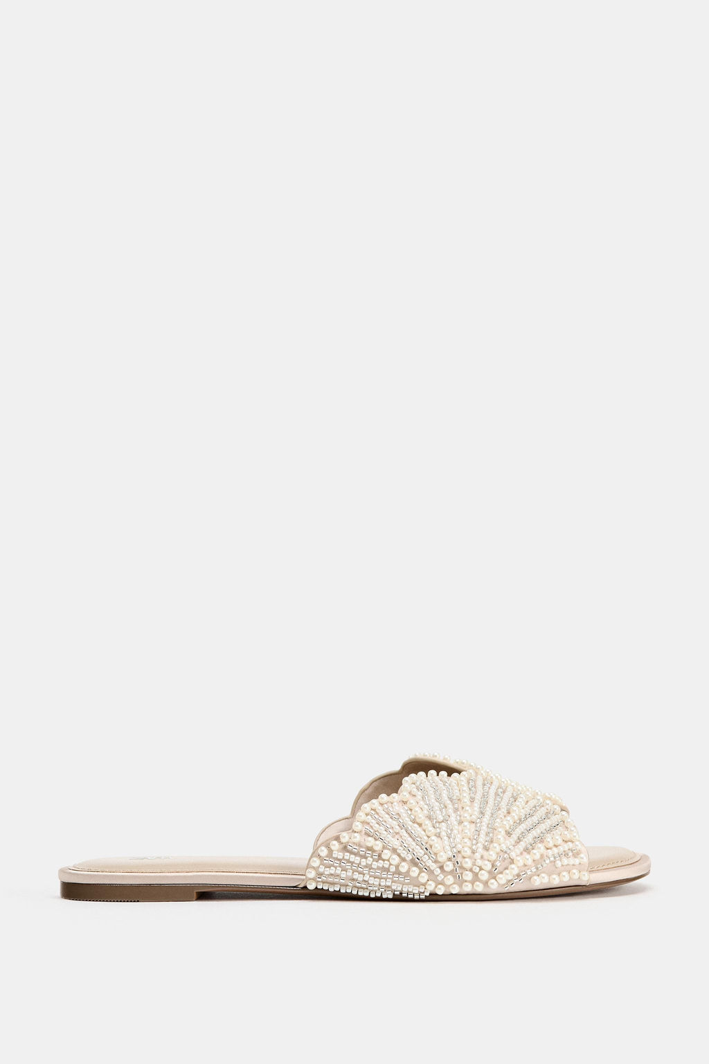 SANDALIA PLANA APLIQUES BRILLANTES / Blanco