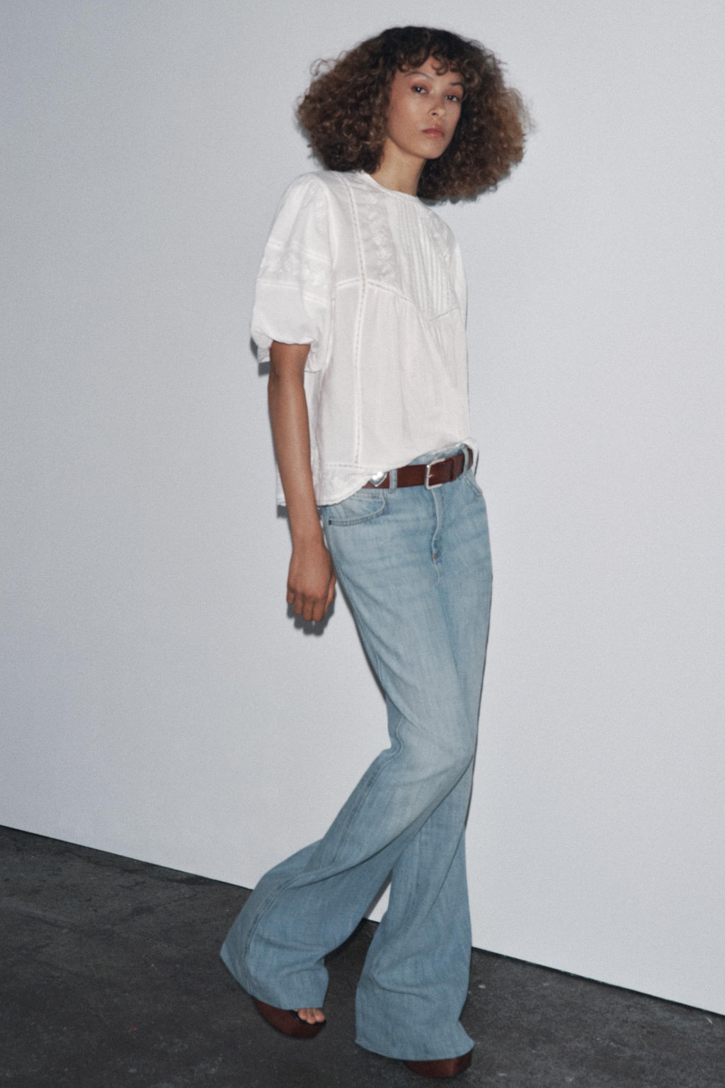 ZW COLLECTION EMBROIDERED ROMANTIC BLOUSE - Zara фото 8