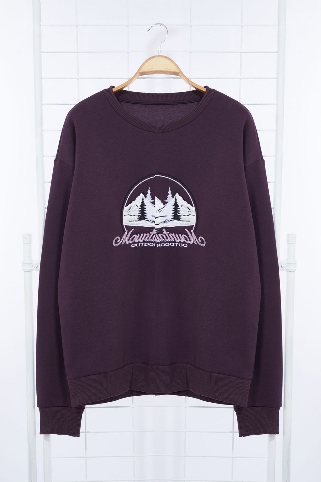 Mor Oversize/Genis Kesim Nak?sl? Ici Polar/S?cak Tutan Sweatshirt TMNAW25SW00025 - Trendyolmilla фото 6