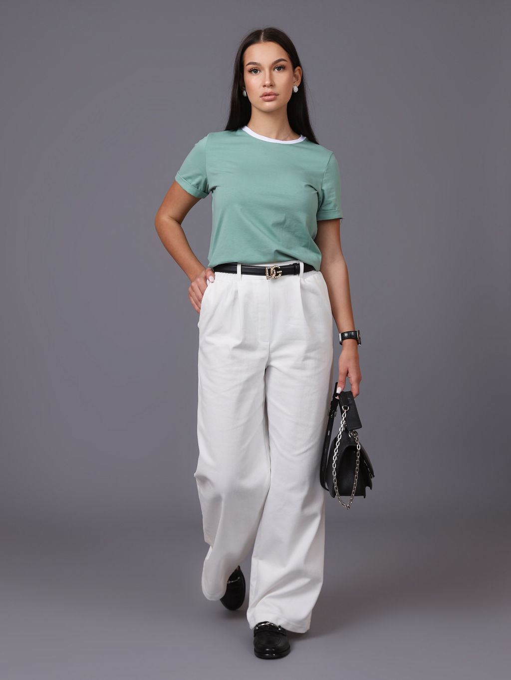 Женские Брюки широкие палаццо. С046 Белый от фабрики Спортсоло