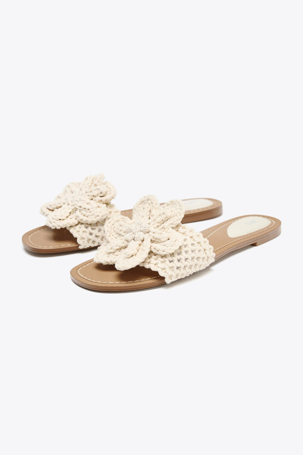 CROCHET BOW FLAT SANDALS - Zara фото 12