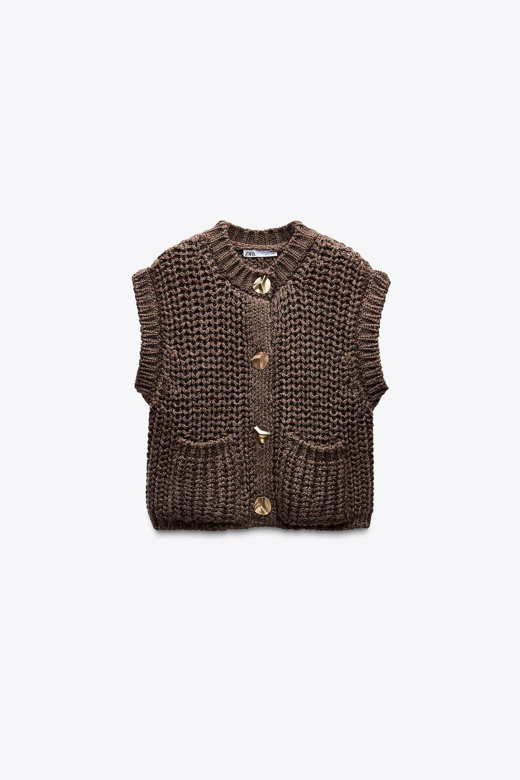 CHUNKY KNIT WAISTCOAT - Zara фото 7