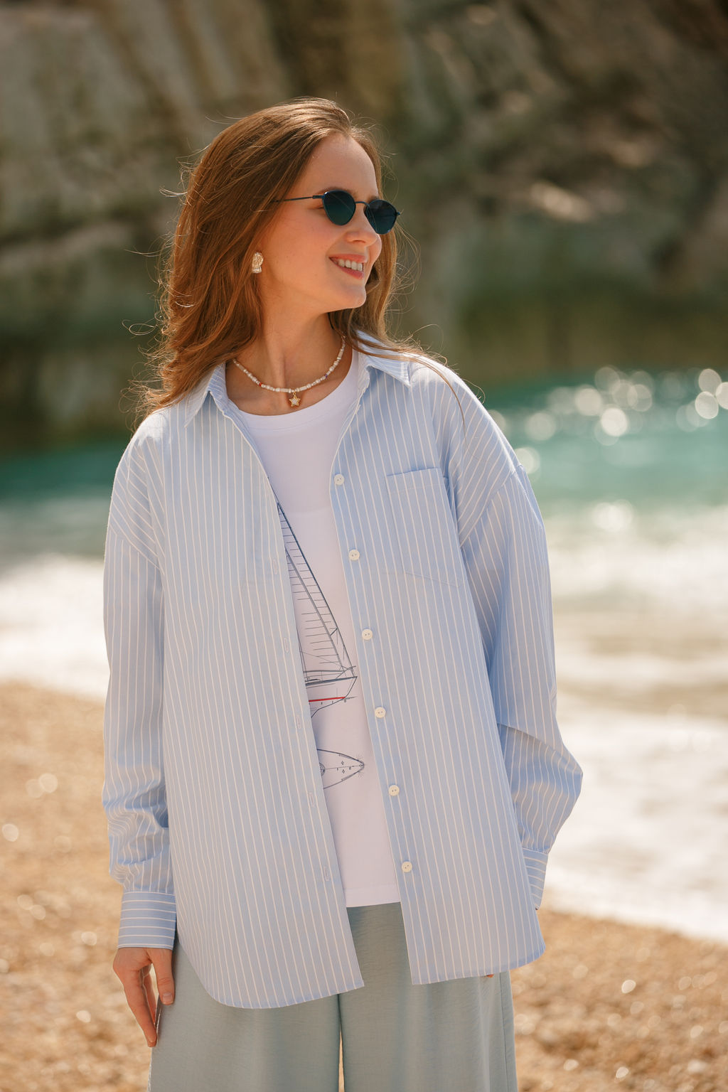 Рубашка женская Blue Stripes - Captain's mate фото 14