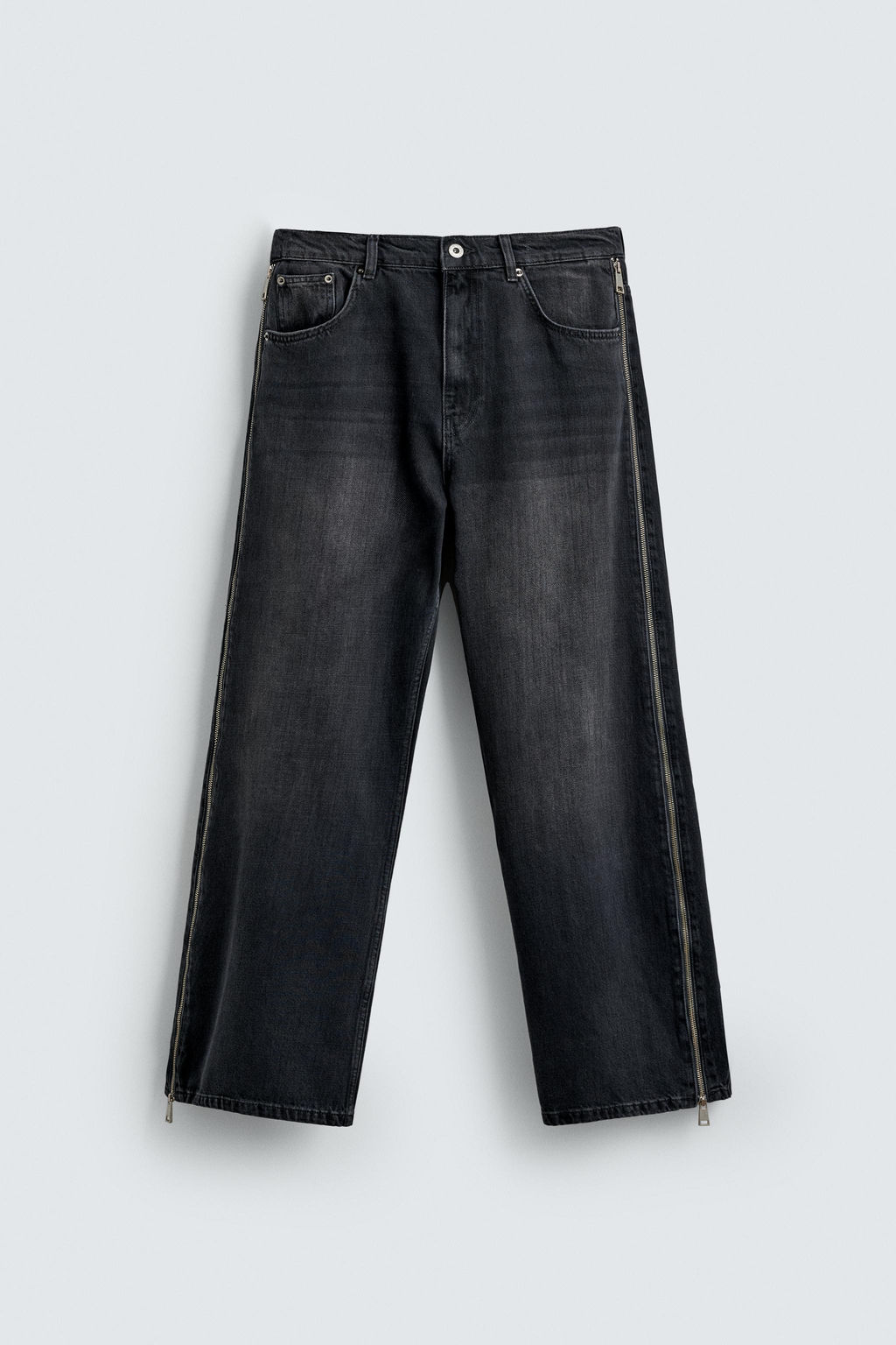 JEANS FLARE FIT CREMALLERAS / Carb?n - Zara фото 9