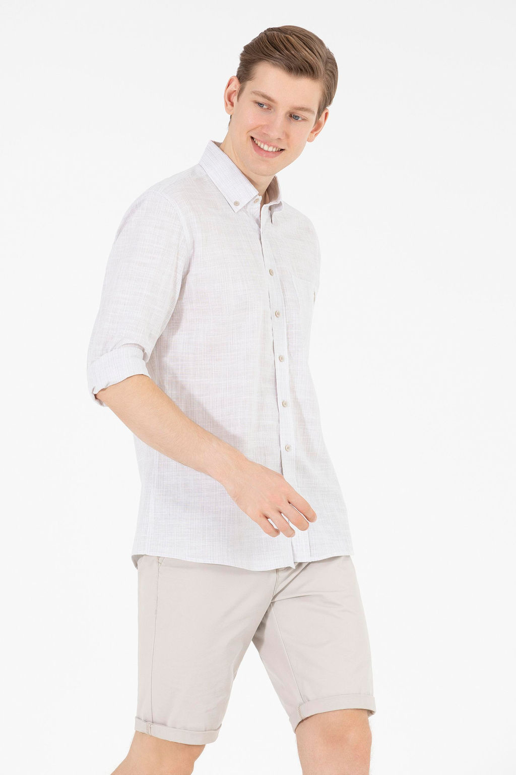 U. S. Polo Assn Мужская рубашка с длинным рукавом Stone