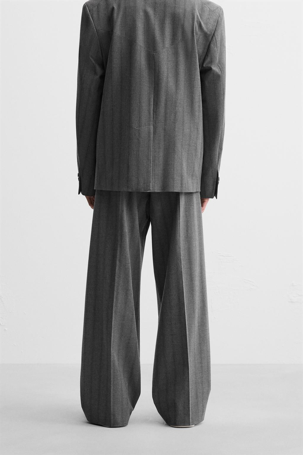 WIDE-FIT PLEATED TROUSERS - Zara фото 3