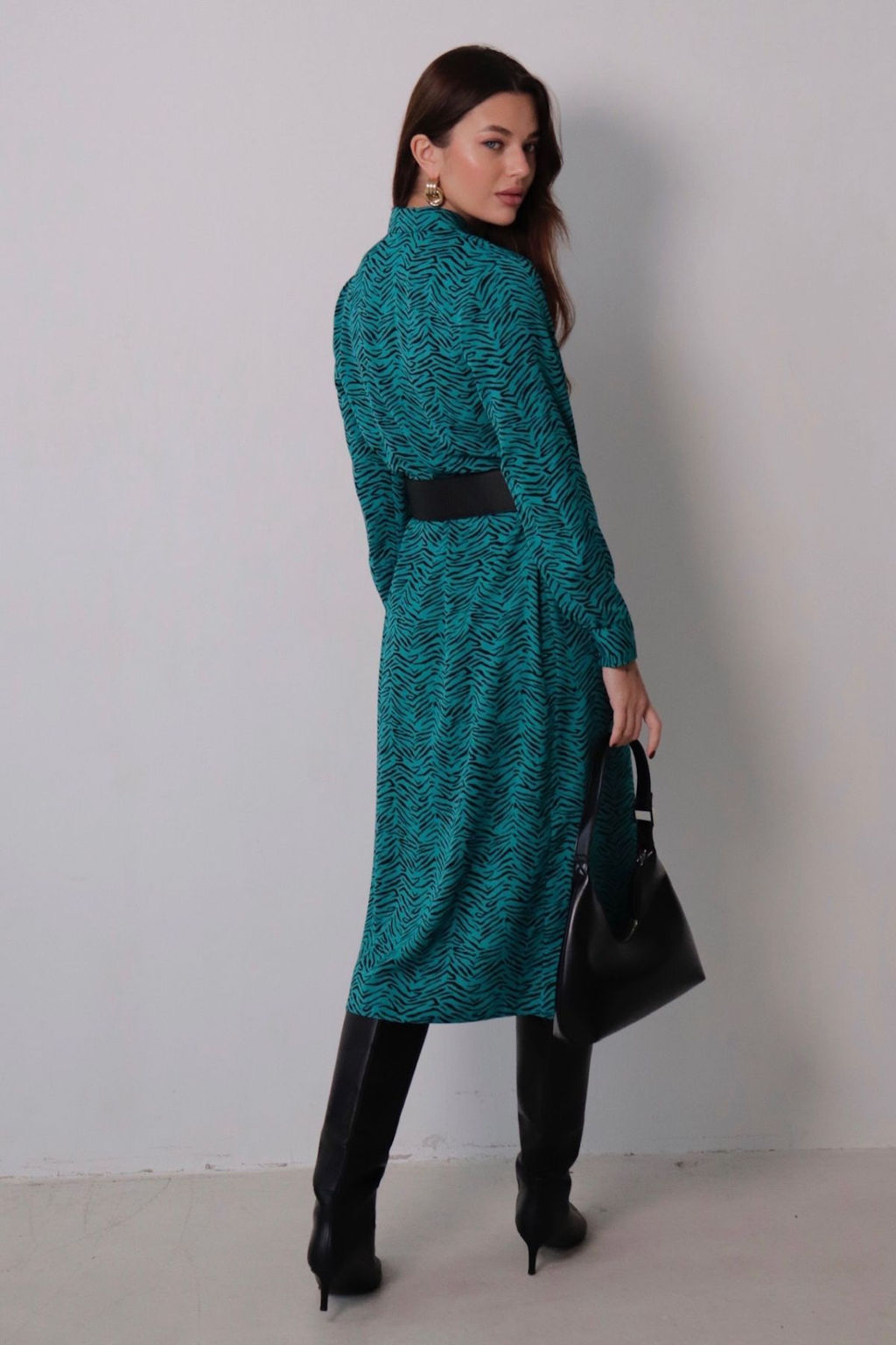 Платье-рубашка с английским воротником принт - Martichelli фото 206