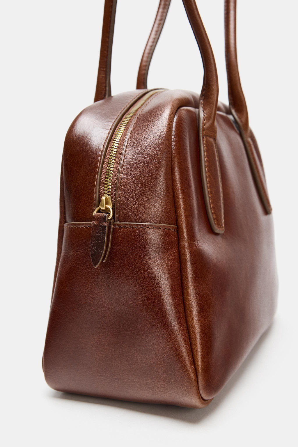 LEATHER BOWLING BAG - Zara фото 5