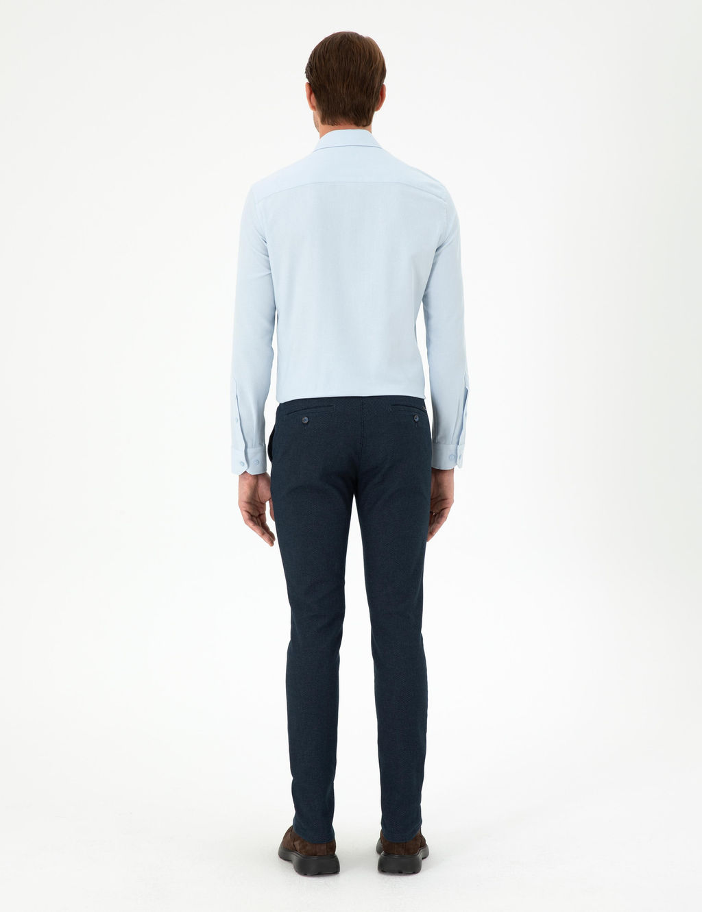 Lacivert Slim Fit Kanvas Pantolon