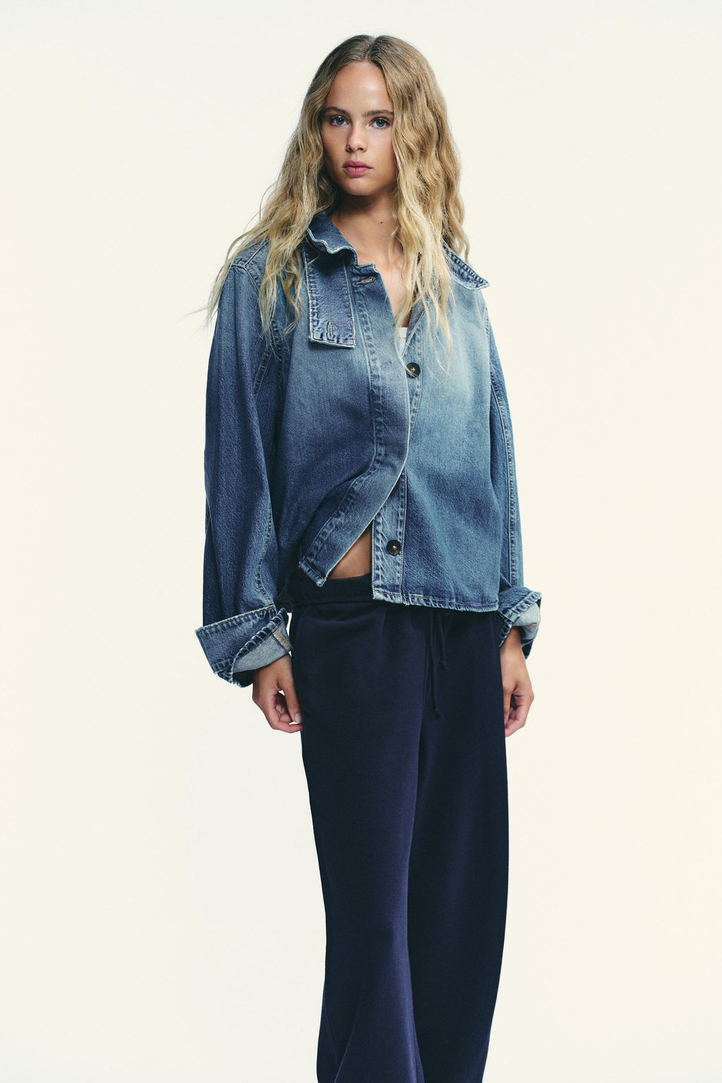 BASIC STRAIGHT PLUSH TROUSERS WITH ADJUSTABLE HEM - Zara фото 2