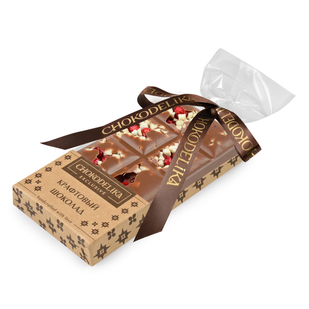 Шоколад молочный Крафтовый микс с брусникой 50 гр - Chokodelika фото 2