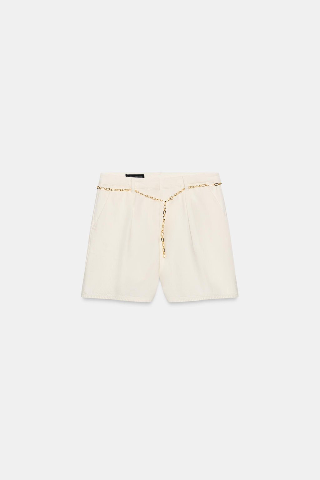 BERMUDA Z1975 DENIM CINTUR?N CADENA / Blanco