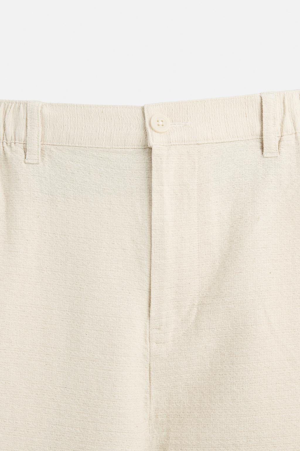 TEXTURED COTTON - LINEN TROUSERS - Zara фото 9