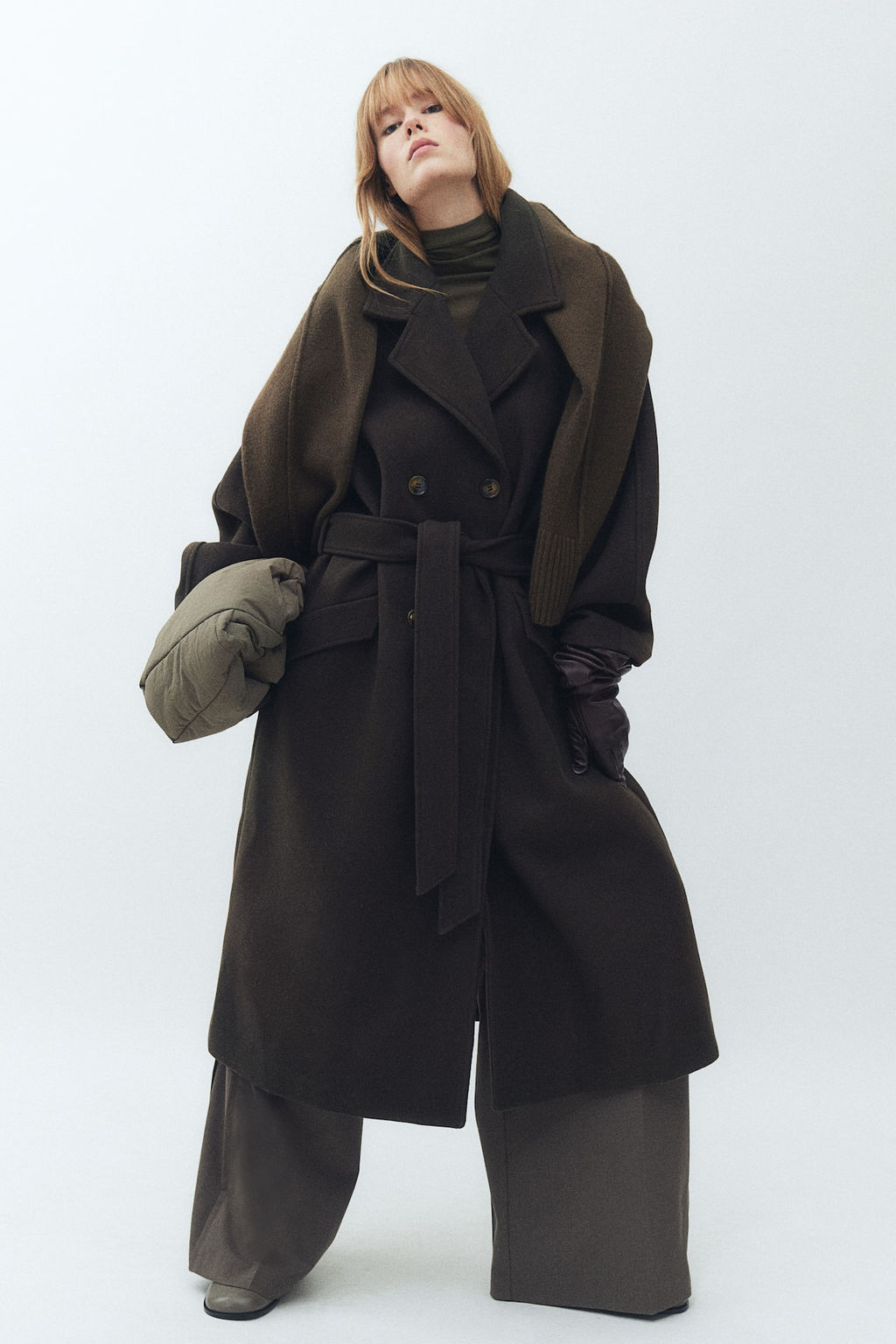 Abrigo con cinturon de anudar - H&m фото 3