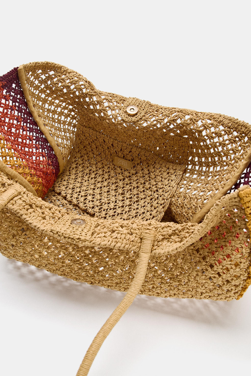 BOLSO SHOPPER EFECTO TRENZADO COMBINADO / Multicolor - Zara фото 5