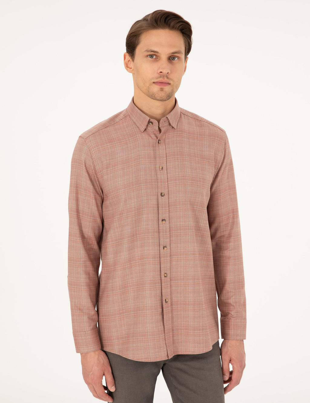 Рубашка Regular Fit оранжевая