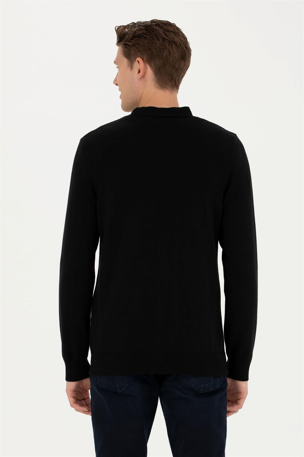 Мужской черный базовый трикотажный кардиган - U.s. polo assn фото 12