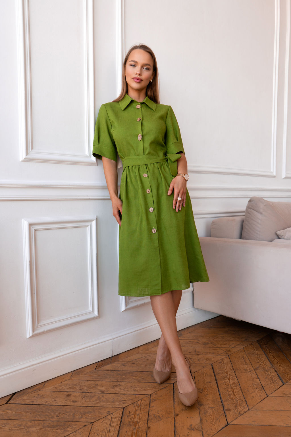 Платье Open Style 5688 зеленый