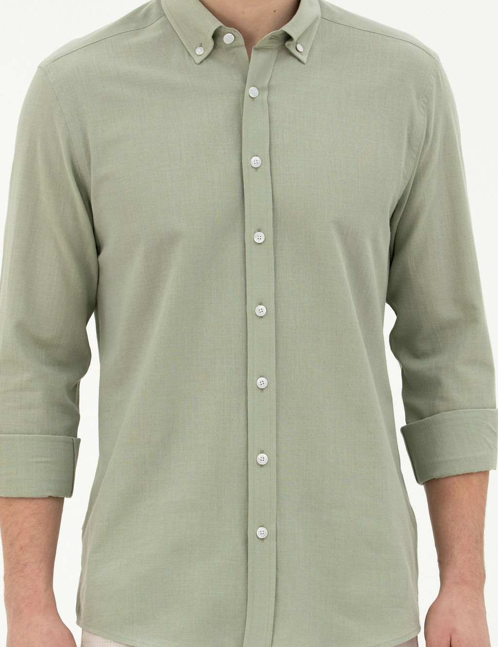 Ye_il Slim Fit Uzun Kollu G_mlek